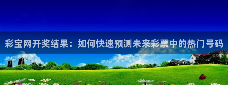 k8凯发足球赛台是真的吗：彩宝网开奖结果：如何快速预测未来彩票中的热门号码